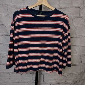 J. Crew striped red, white, blue. Crewneck